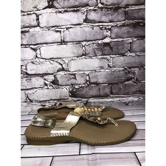 Soul of Africa Brown Leather Flower Ruffle Slingback Sandals Women’s 11M US/42EU - Picture 13 of 16